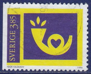 Sweden - 1996 - Scott #2186 - used - Posthorn