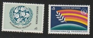 1986 United Nations  Sc# 64-65 Vienna  Intl. Peace Year  MNH