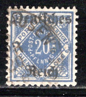 German States Wurttemberg Scott # O62, used, exp h/s, Mi # D55X