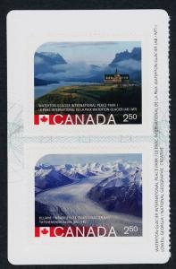 Canada 2849a Left Booklet Pane MNH UNESCO World Heritage, Glacier, Waterton 