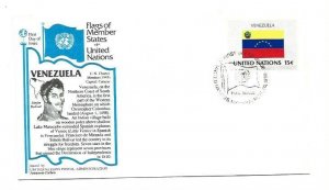 United Nations #335 15c Flag Series 1980, Venezuela, Aristocrat Cachets FDC