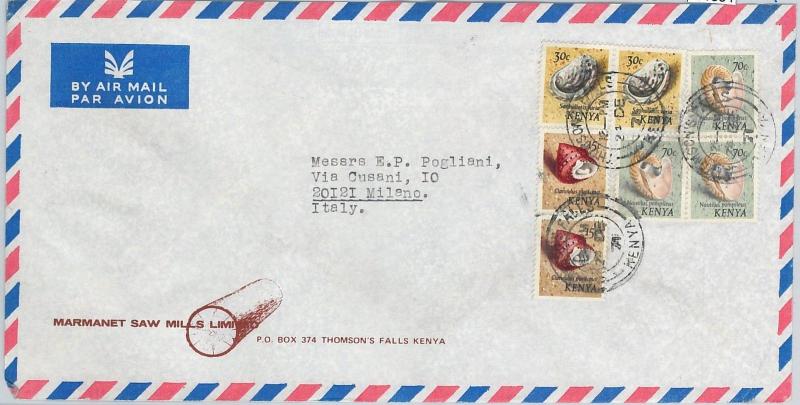 61354  - KENYA  - POSTAL HISTORY -  COVER to ITALY 1972 - SEA SHELLS