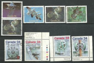 Can #1095,1097Pair,1096-1102  used VF 1986 PD