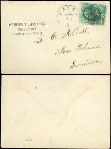 1870s EATON O. Cds, HAVE YOUR MAIL ADDRESSED TO STREET AND NUMBER Auxiliary #147