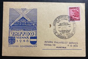 1946 Vienna Austria First Day Postcard Cover FDC British Search Light Tatto