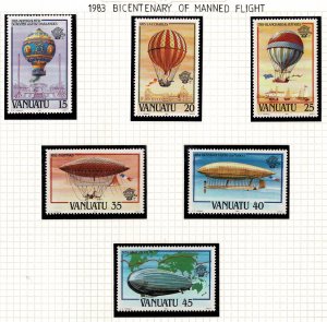 Vanuatu 1983 Bicentenary of Manned Flight  Set of 6 MNH