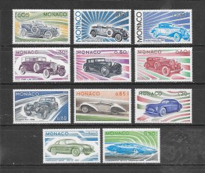 MONACO - CLEARANCE #980-90 VINTAGE CARS MNH