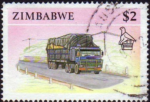 Zimbabwe 1990 Sc#631,  SG#785 $2 Truck USED.