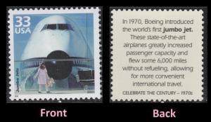 US 3189n Celebrate the Century 1970s Jumbo Jets 33c single MNH 1999