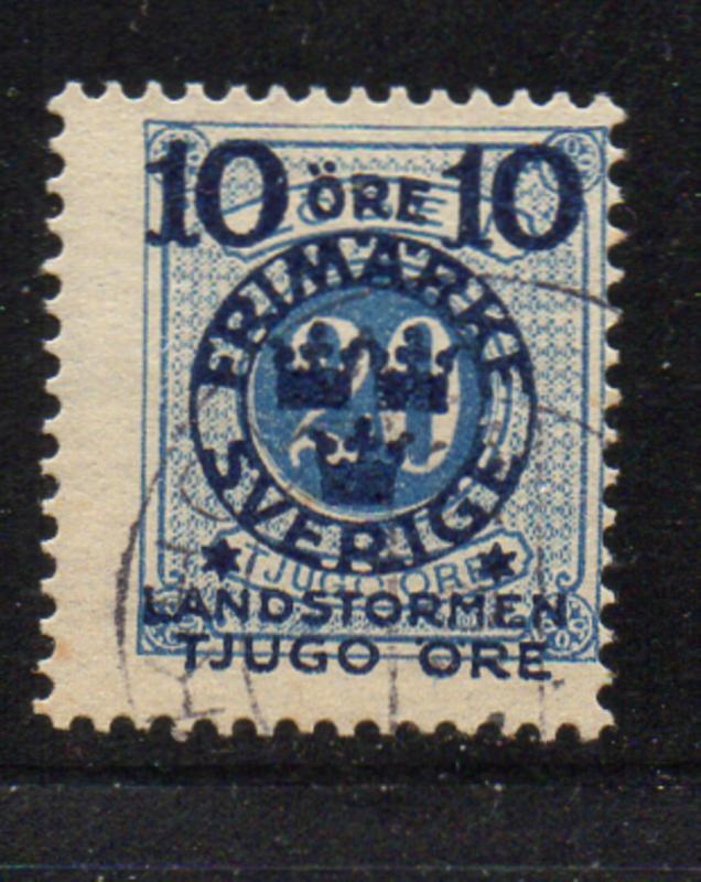 Sweden Sc B17 1916 10 ore + 20 ore  militia stamp used