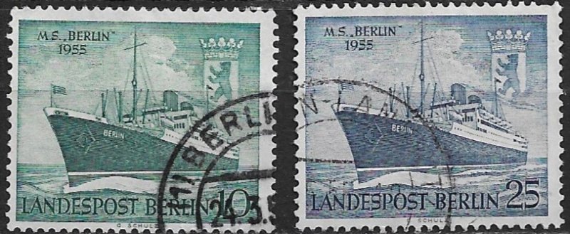 1955 Berlin 9N113-4  MS Berlin and Arms of Berlin C/S of 2 used