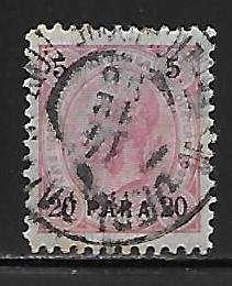 Austrian Offices in the Turkish Empire 22 20pa on 5kr Franz Josef Used (z3)