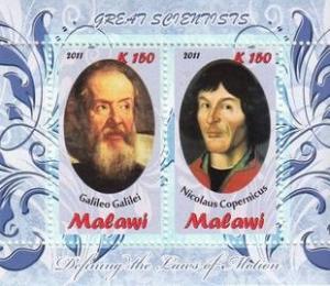 Malawi 2011 M/S Scientists Galileo Galilei Nicolaus Copernicus People Stamps MNH