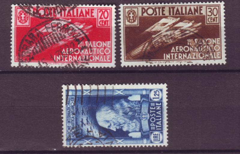 J21486 Jlstamps 1935 italy part of set used #345-6,348 da vinci