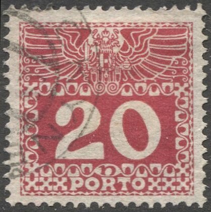 AUSTRIA 1910  Sc J40b  20h Postage Due Used, VF