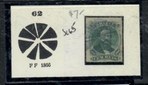 BRAZIL DOM PEDR0 10R   SC 65  CORK CANCEL #62    VFU P0313H