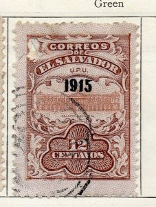 El Salvador 1915 Early Issue Fine Used 12c. Optd 120596