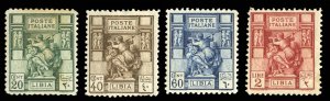 Italian Colonies, Libya #39a-43a Cat$125, 1926-29 20c-2L, perf. 11, set of fo...