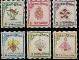 Columbia SC# 546-51 Orchids set MNH