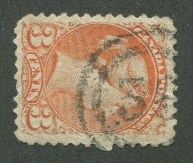 CANADA #37 USED SMALL QUEEN 2-RING NUMERAL CANCEL 38