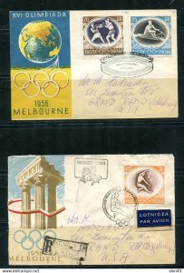 Poland 1959 Olympic Games  Melbourne set+3 Covers to USA  15053