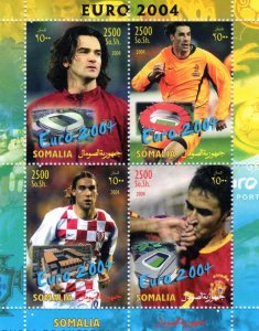 Somalia 2004  Euro 2004 Football Shlt (4) Perforated MNH
