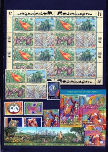 UNITED NATIONS NEW YORK 1996 COMPLETE YEAR SET OF 18 STAMPS, 3 SHEETS & S/S MNH