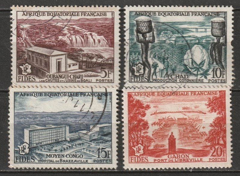 French Equatorial Africa 1956 Sc 189-92 set used