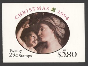 1994 US Scott#BK217 (2871Ab x2) 29c Christmas Booklet of 20 Unopened MNH