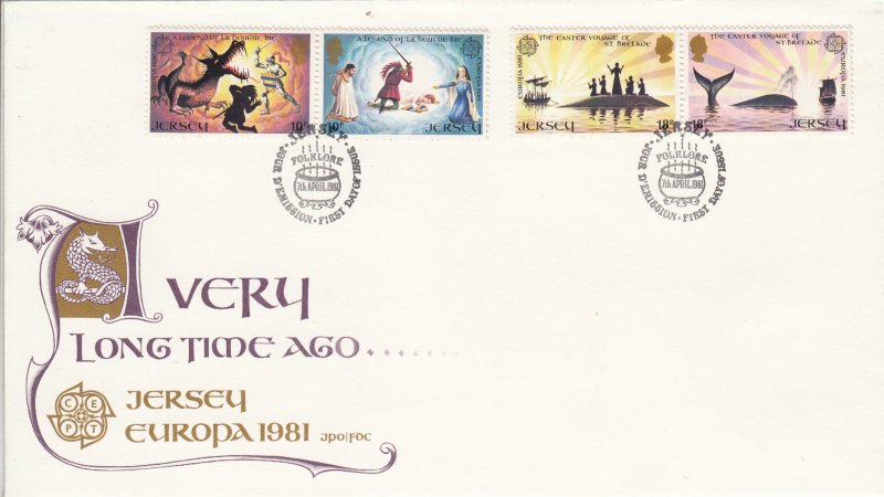 Jersey 1981 Europa set 4 on FDC