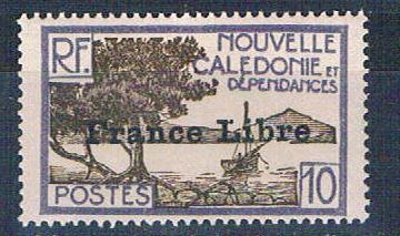 New Caledonia 222 MNH Bay of Paletuviers overprint 1941 (N0591)+