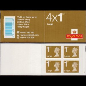 G.B. 2009 - Scott# MH392B Booklet-Queen 1st x4 NH