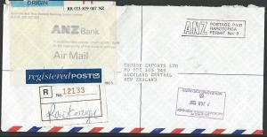 COOK IS 1997 Registered airmail cover to NZ, ANZ Bank Permit mail..........13257