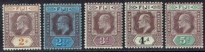 FIJI 1903 KEVII 2D - 5D WMK CROWN CA