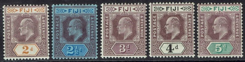 FIJI 1903 KEVII 2D - 5D WMK CROWN CA