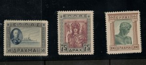 Greece #378 #379 #380 Very Fine Never Hinged