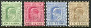 BAHAMAS # 44 - 47 VF Heavy Hinged Set - EDWARD VII - S5777