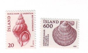 Iceland Sc 552-553 Molusc & Scallops stamp set mint NH