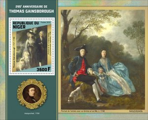 NIGER - 2022 - Thomas Gainsborough - Perf Souv Sheet - Mint Never Hinged