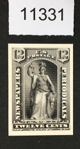 MOMEN: US STAMPS # PR16TC4a ATLANTA PLATE BLACK PROOF ON CARD $55 LOT #11331