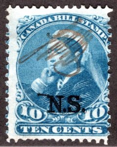 van Dam NSB11 - Nova Scotia Bill Stamp - 10c - Used, barely discernable document
