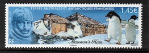 FRENCH ANTARCTIC 2013 Douglas Mawson and Penguins; Scott 476, Yvert 647; MNH