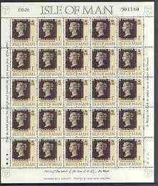 Isle of Man 1990 150th Anniversary of Penny Black m/sheet...