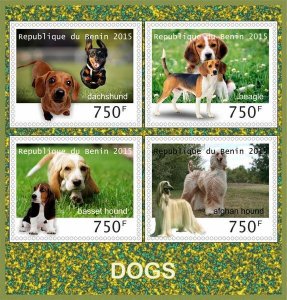 Stamps. Fauna Domestic DOGS  1+1 sheets perforated 2016 year Benin