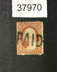 MOMEN: US STAMPS  #26 PAID CANCEL USED LOT #37970