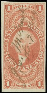 US Scott #R70a $1.00, XF, Used ms. Cancel, LEASE REVENUE Stamp, SCV $50.00! (SK)