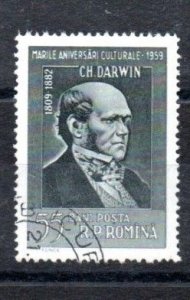 ROMANIA - 1959 - CULTURAL ANNIVERSARY - CHARLES DARWIN - SCIENTIST - 55 - Used