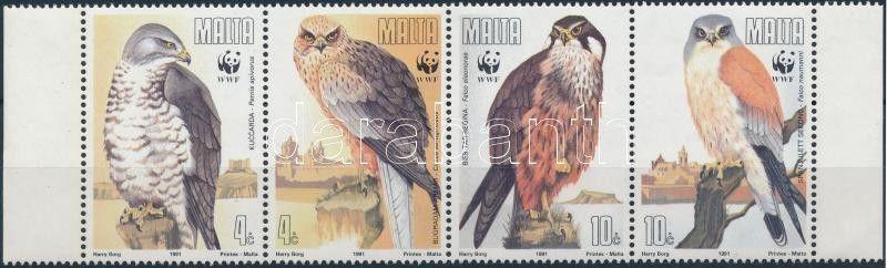 Malta Stamp WWF Eagles stripe of 4 MNH 1991 Mi 864-867 WS221605