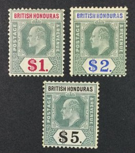 MOMEN: BRITISH HONDURAS SG #91-93 MINT OG H £615 LOT #61698