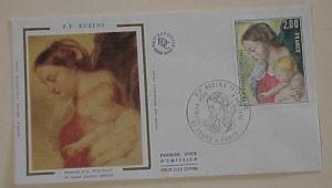 FRANCE FDC RUBENS 1977 SILK CACHET  UNADDRESSED